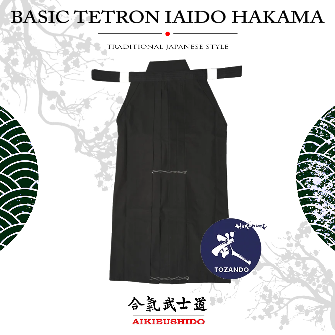 BASIC TETRON IAIDO HAKAMA JP.3.2 Temel Tetron Hakama Siyah - Görsel 1