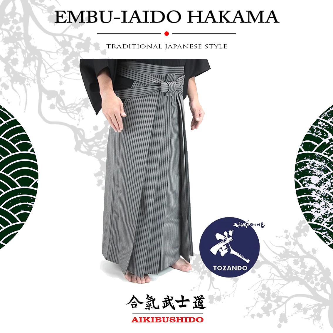 EMBU-IAIDO HAKAMA JP.3.4 Embu Çizgili Silket Iaido Hakama - Görsel 1